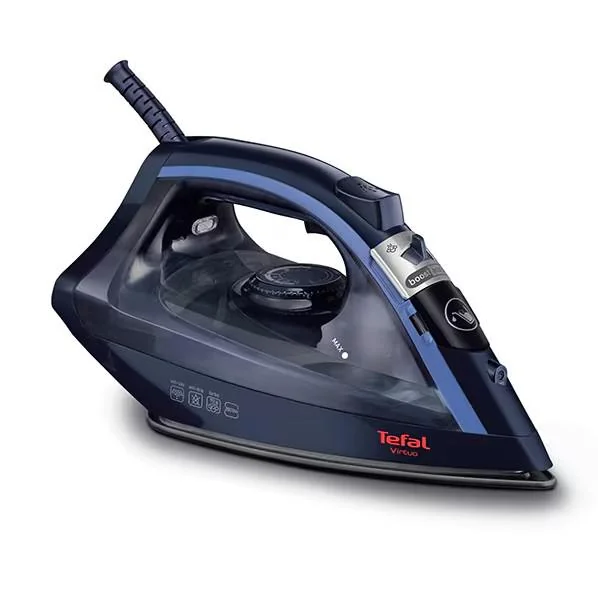 Fier de calcat Tefal Virtuo FV1713, 2000W, rezervor apa 0.2L, jet de abur 90g/min, abur variabil 24g/min, sistem antipicurare, Albastru Tefal