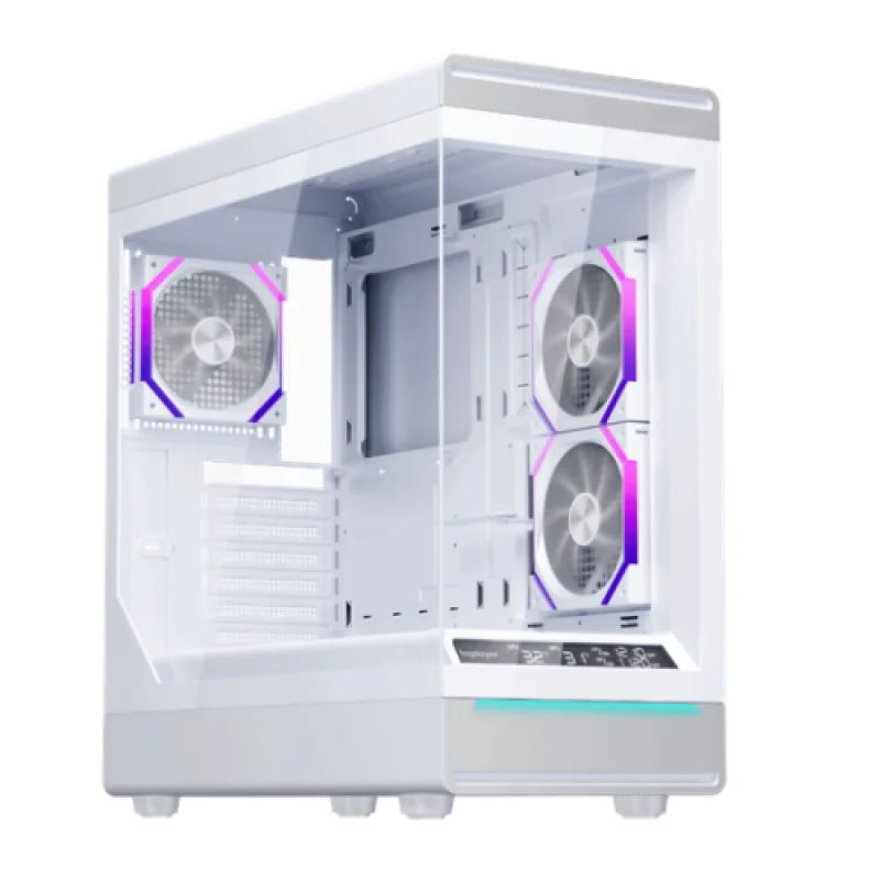 Carcasa 1STPLAYER Gaming WD8-WH, 3 ventilatoare aRGB plus PWM, ATX, display, strip LED, telecomanda,alb 1St Player