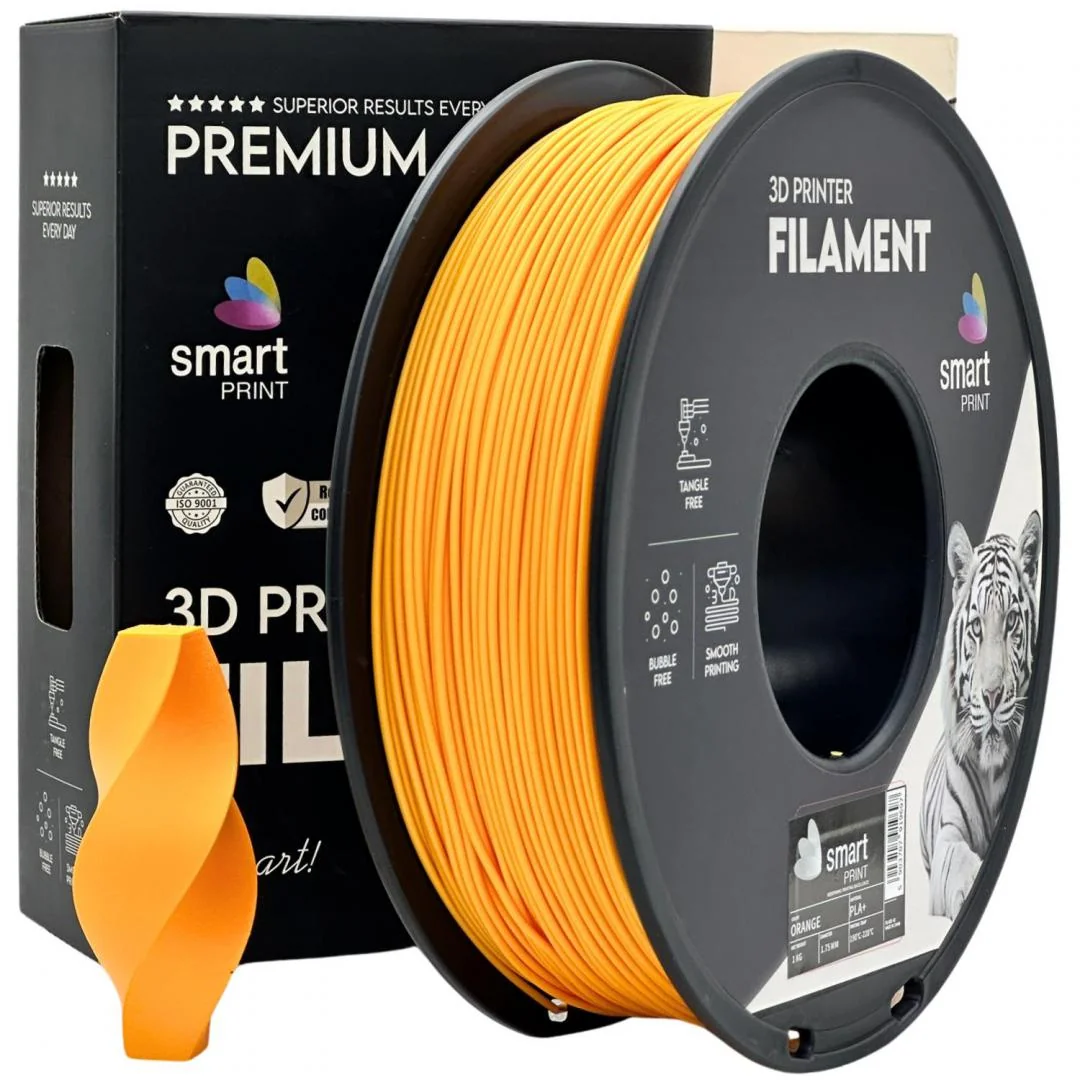 PROF. LAB 3D FILAMENT 1KG PLA+ ORANGE, Diametru: 1.75mm, Greutate: 1kg, Temperatura duza: 200C – 220C, temperatura platforma printare: 50C – 60C, culoare: Orange, PLA+ este o versiune revizuita a PLA standard, mai durabil, mai putin casant, rezistenta Smart Print