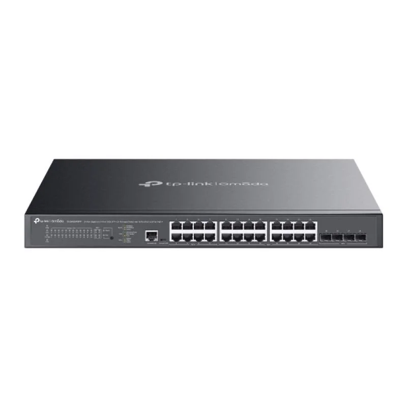 Switch TP-Link 24 porturi, 24x RJ452x 10G, SFP+ (uplink), viteza LAN 10/100/1000 Mbps, buget POE 500 W, Layer 2+, 16 Porturi PoE+, 8 Porturi PoE++ TP-Link