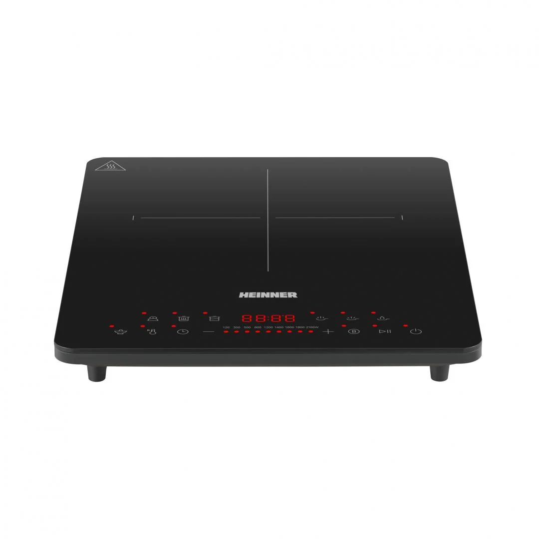 Plita inductie free standing HEINNER HFSHI-M1Z8SMTC, o zona, slim, timer, 9 trepte de putere, 8 functii, detectare automata a vasului de gatit, indicator de caldura rezidual, oprire automata, putere: 2100W Heinner
