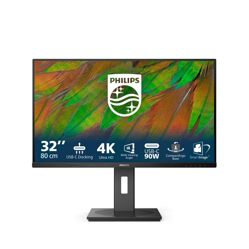 Monitor Commercial Philips 32B1U3900/00, 31.5", 3840 x 2160 pixeli, Black, 3 ani Garantie Philips