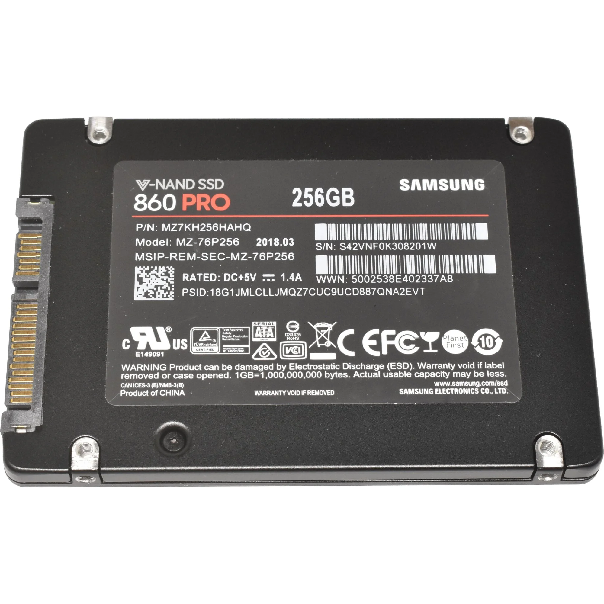 SSD Samsung MZ-76P256, 256GB, 2.5", Refurbished