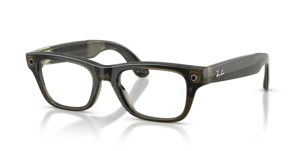 Ray-Ban Meta Blayzer Optics Gen 2 AI Glasses Shiny Transparent Dark Olive/Demo Rayban