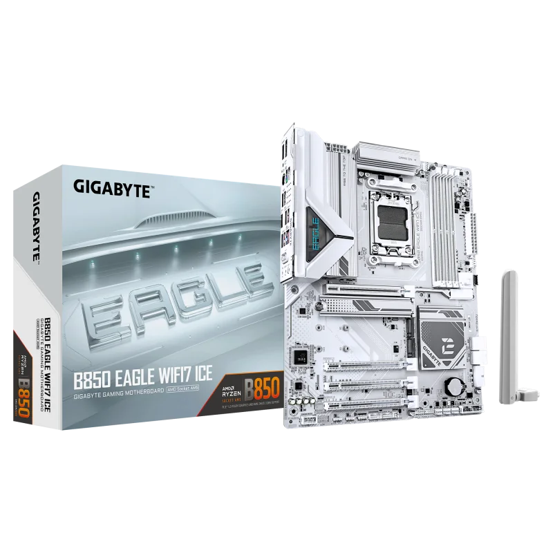 Placa de baza Gigabyte B850 EAGLE WIFI7 ICE, Socket AM5, DDR5, ATX Gigabyte