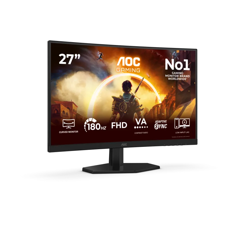 Monitor Gaming AOC C27G42FE, 27", 1920 x 1080 pixeli, Black, Red, 3 ani Garantie AOC