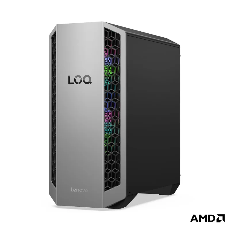Desktop Gaming Lenovo LOQ Tower 26ADR10 cu procesor AMD AMD Ryzen 7 8745HX pana la 5.1 GHz, 16 GB DDR5, 1TB SSD, RTX 5060 Ti, Fara OS, Black, 2 ani Garantie Lenovo