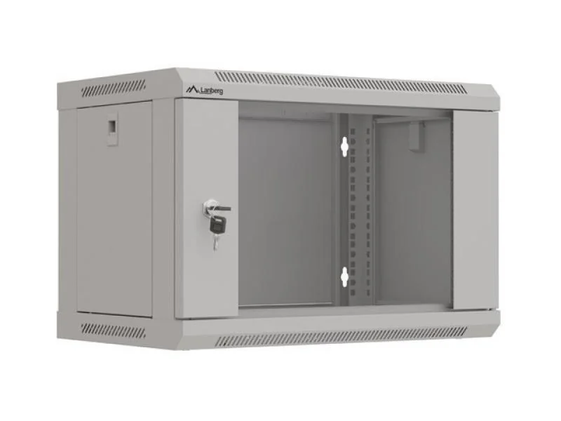 Dulap rack de perete 19", 6U, 540x350 mm, usa din sticla, gri, Lanberg