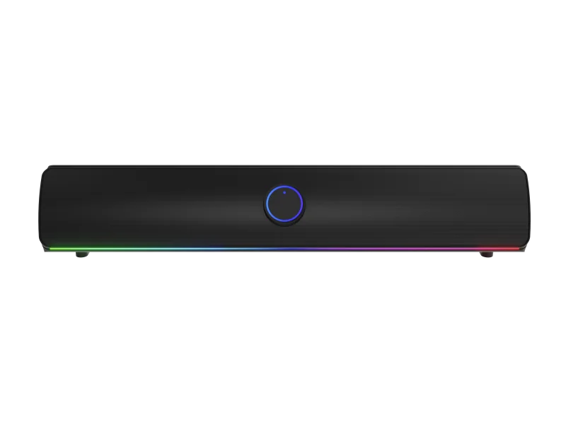 Soundbar GENESIS HELIUM 312BT 2.0, putere 10W, lungime cablu 150cm, frecventa raspuns 100 - 20000 Hz, iluminare multicolor, interfata USB-A, negru Genesis