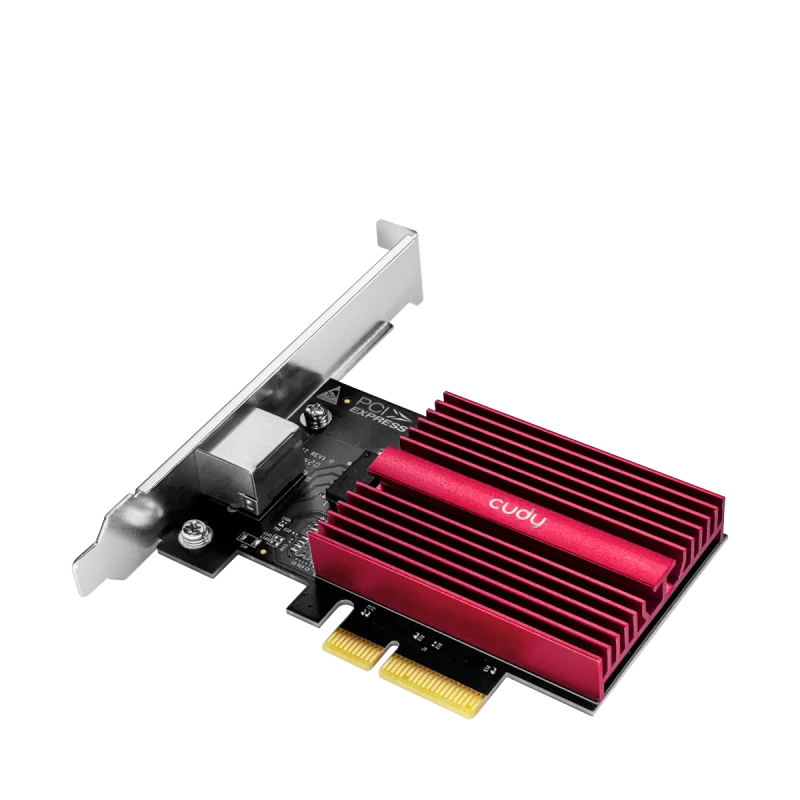 PCI Express Adapter 10Gbps, Marvell AQC113R, 10G/5G/2.5G/1000M/100M/10M Auto Adaptiv, PCI express 3.0 x4,Wake-On- LAN，Flow Control, 8 clase de trafic, Data Center Bridging, Jumbo Frames (pana la 16 Kbytes), Dual Bracket, Compatibil Windows, Linux, Cudy