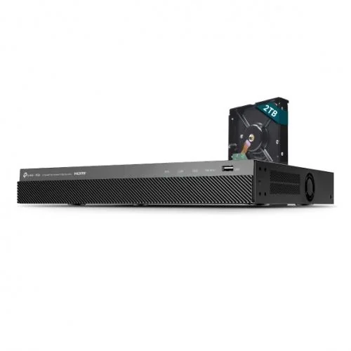 NVR PoE TP-Link VIGI 8 canale 2008H-8MP ; 93W, 8 MP,2 SATA Interface, max 16TB(neinclus), H.265+; ONVIF, detecție mișcare, linie, intruziune, persoane, vehicule etc. TP-Link