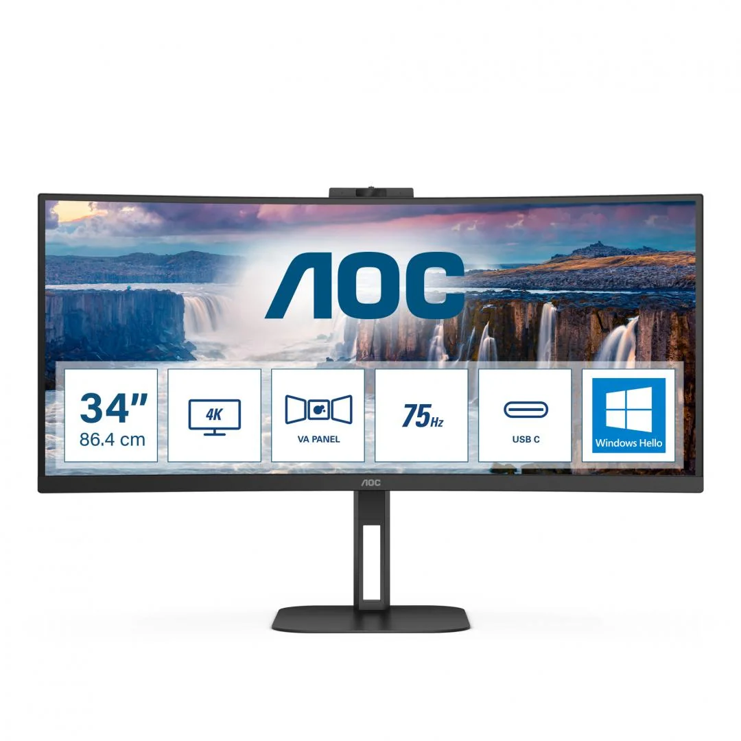 Monitor Gaming AOC CU34V5CW, 34", 3440 x 1440 pixeli, Black, 3 ani Garantie AOC