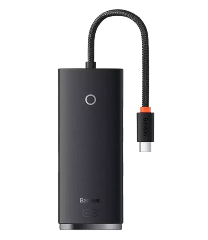 Hub extern Baseus Lite, porturi USB: USB 3.0 x 4, conectare prin USB Type-C, lungime 0.25m, negru