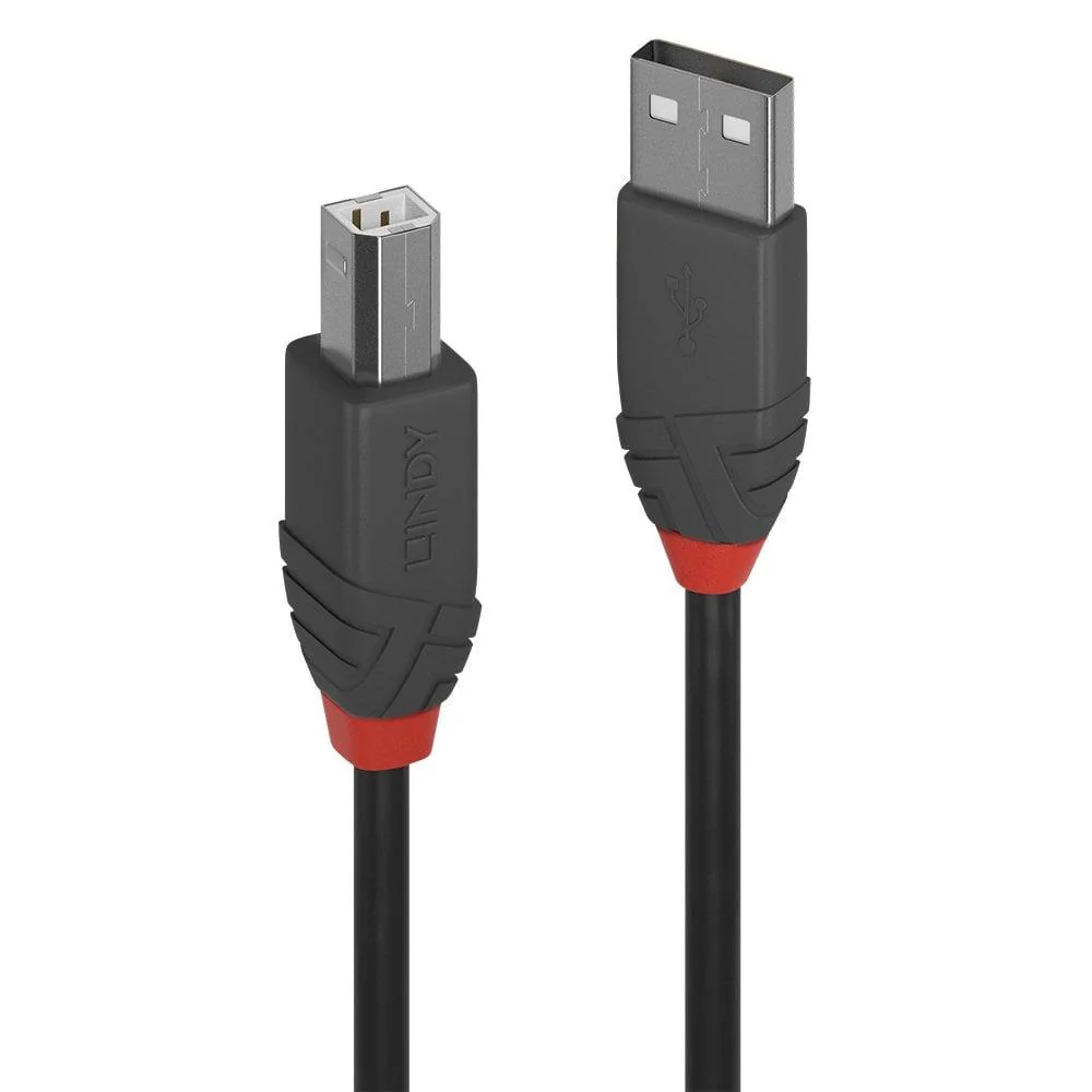 Cablu transfer Lindy LY-36674, USB 2.0 Type A to B, 3m, Anthra Line Lindy
