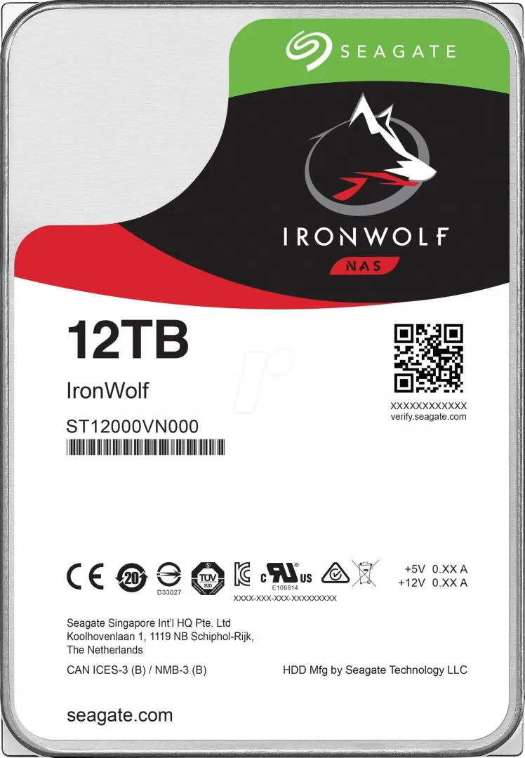 HDD NAS Seagate IronWolf, 12 TB, 7200 RPM, 256 MB, SATA III Seagate