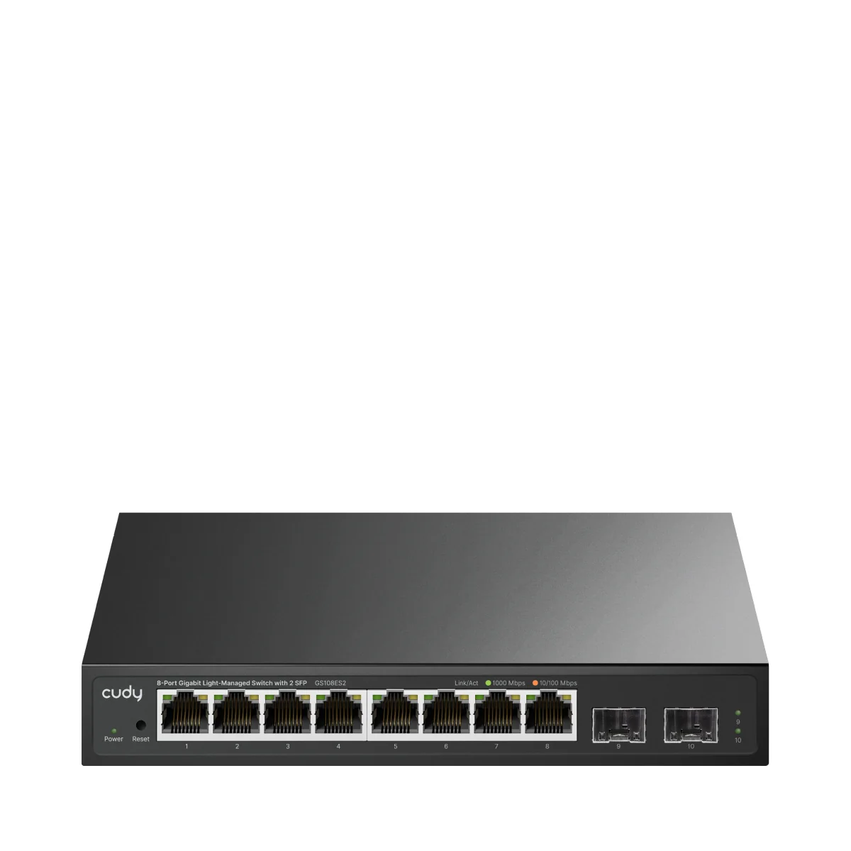 8-Port Gigabit Easy-Managed Switch, 8× GbE, 2× 1.25G SFP, VLAN (802.1Q/MTU/Port-Based, QoS (802.1p/DSCP/Port-Based) Cudy