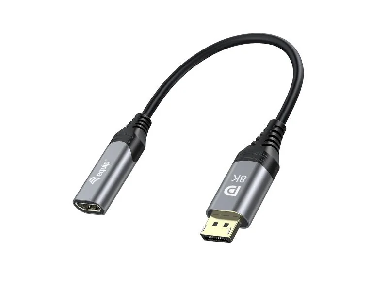 1.4 DisplayPort->HDMI 8K/ 60Hz St/Bu, lungime 0.15m gri Equip