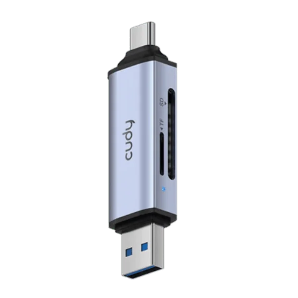 Card reader Cudy 2 in 1 USB 3.0, 1× USB-C 3.2 Gen 1 Male Connector, 1× USB-A 3.2 Gen 1 Male Connector Cudy