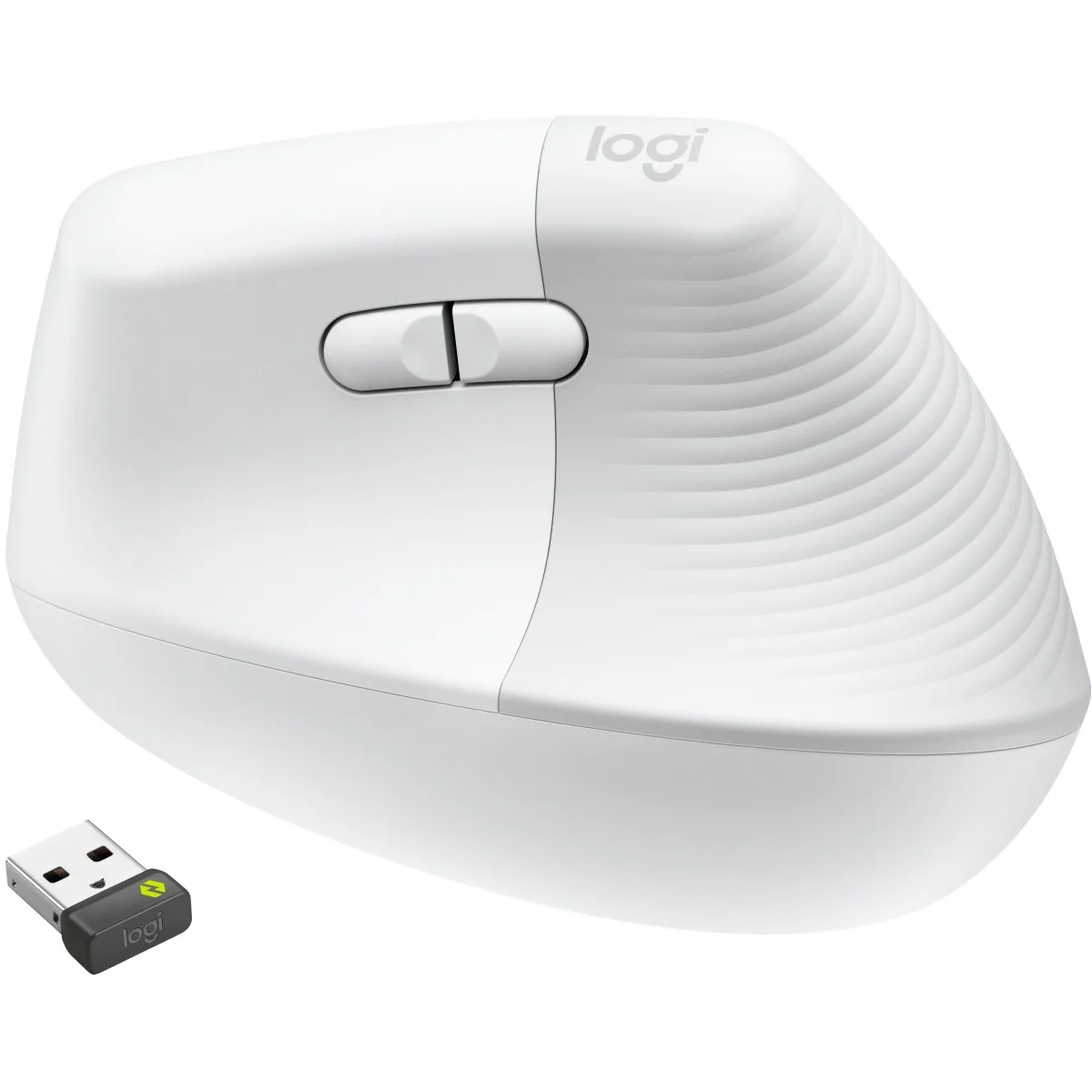 Lift for Business Vertical mouse ergonomic 6 buttons wireless Bluetooth 2.4 GHz Bolt USB receiver off-white Logitech