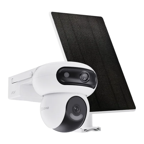 Camera IP PT Dual-Lens 4MP + panou solar 8W, Wi-Fi6&4G, Baterie 10.400 mAh, Audio, IR 35M - EZVIZ CS-HB90x/SP(4MP+4MP,W4GA) Ezviz