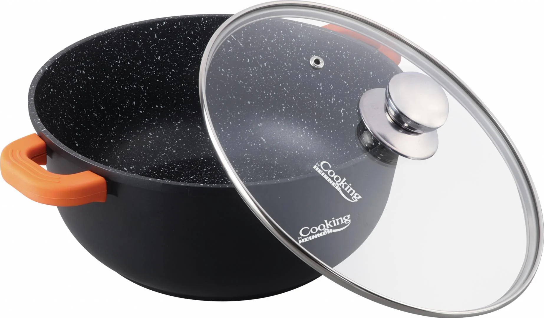 SEMIOALA ALUMINIU TURNAT +CAPAC, 32 CM X 14.5 CM , 10 L, DARK LINE, COOKING BY HEINNER  Heinner