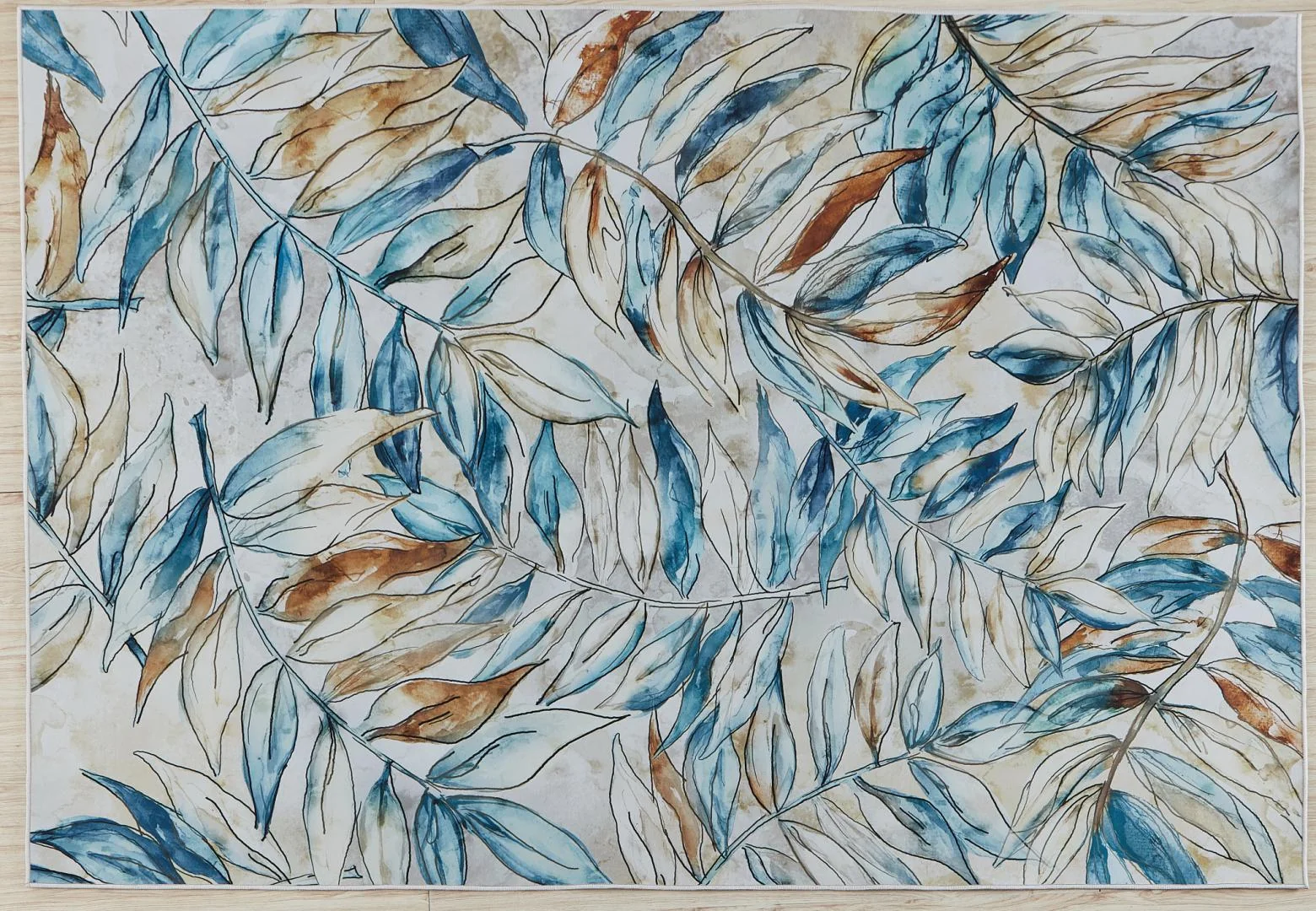 Covor Heinner cu print digital 3D 70x140 cm Leafs Heinner