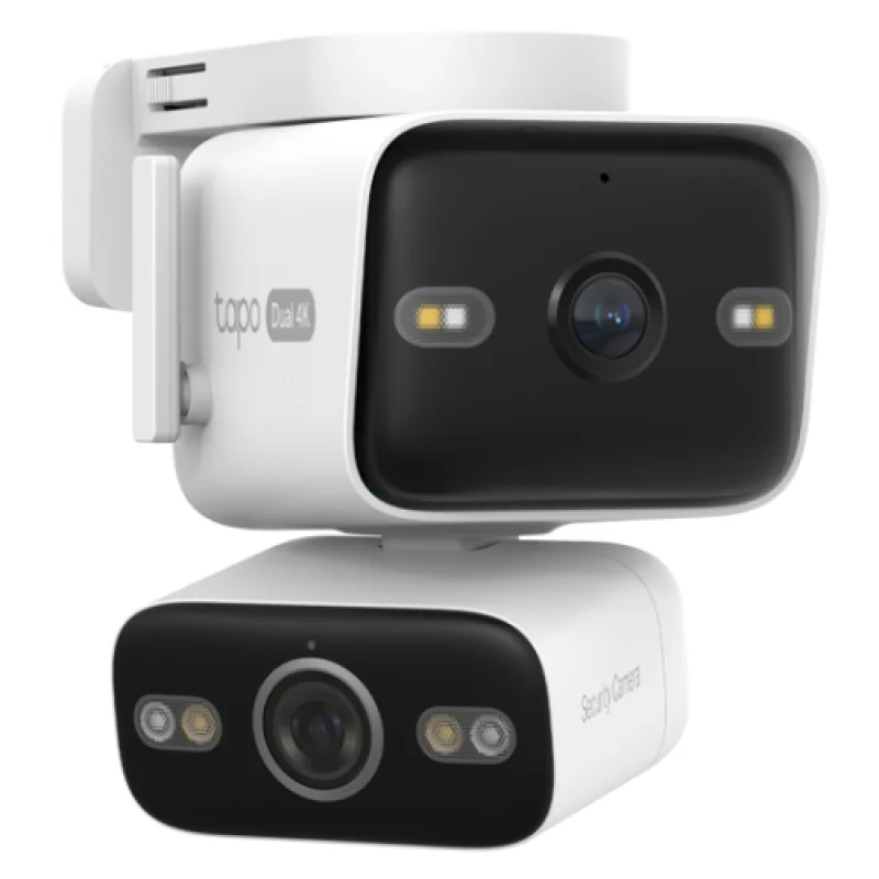 Outdoor Dual Lens Pan/Tilt Security Camera TP Link, Fixed Lens:1/2.7" CMOS Sensor, Pan-Tilt Lens:1/2.7" CMOS Sensor, Fixed Lens: 4K (3840 × 2160px), Pan & Tilt Lens: 4K (3840 × 2160px), frame rate 15 fps, 1× 100 Mbps RJ45 Port on Camera TP-Link