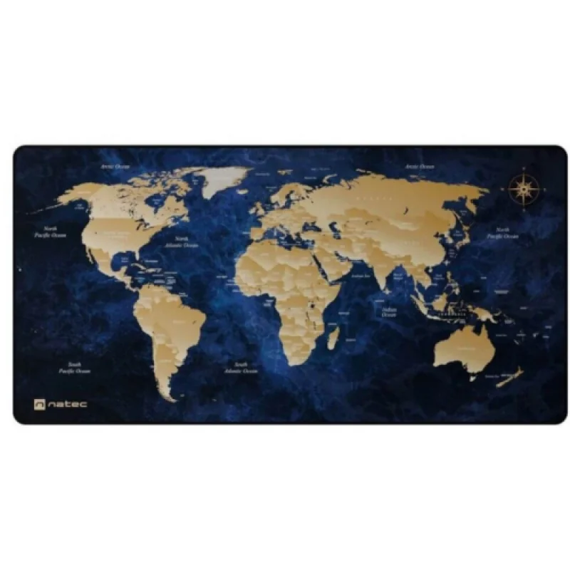 Mousepad Natec WORLD DEEP BLUE, dimensiuni 800X400MM, material textil + cauciuc Fury
