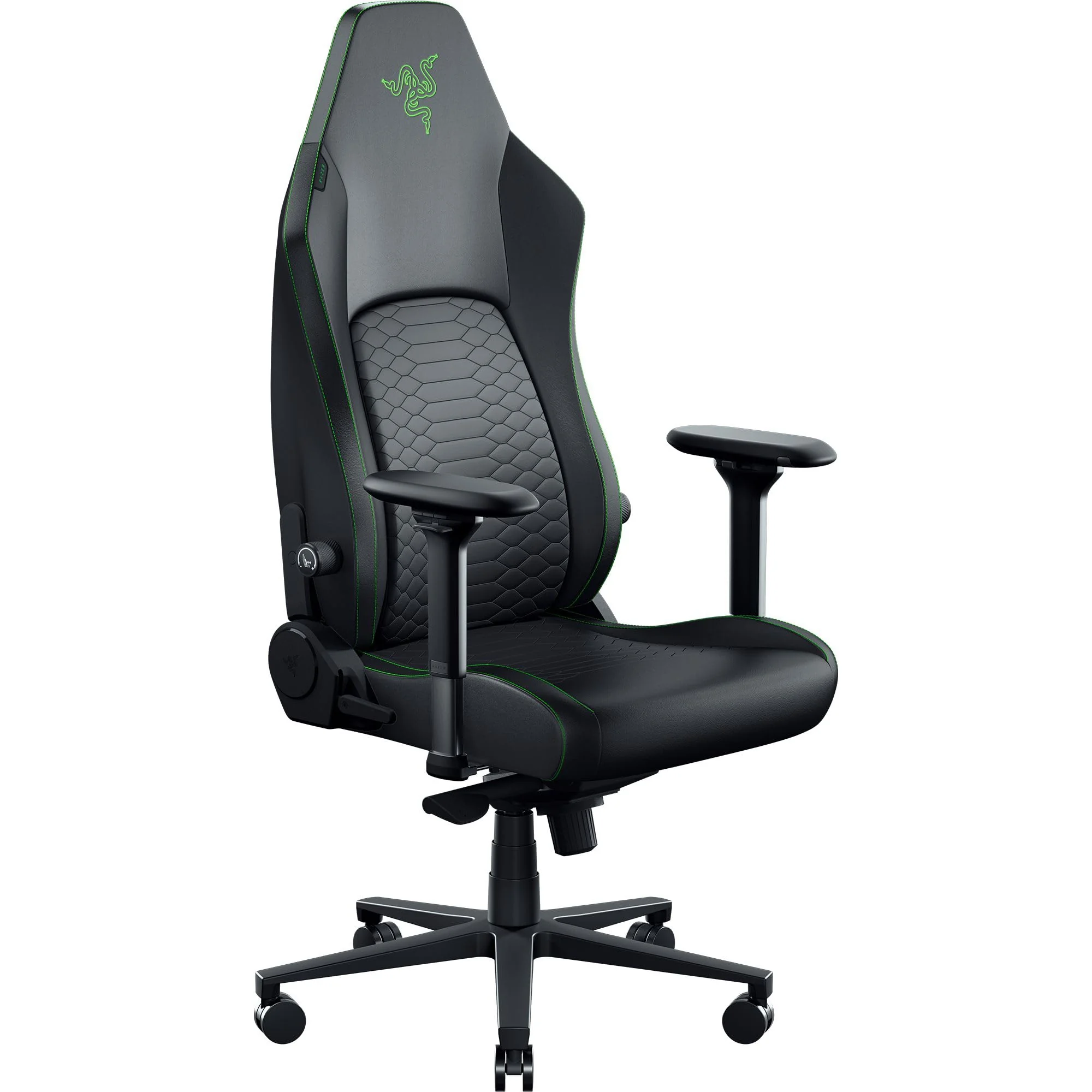 Scaun Razer Iskur V2 NewGen, tip spuma spumă turnată PU, suport lombar integrat, tetieră reglabilă, cotiere 2D, clasa de ridicare pe gaz 4, negru/verde Razer