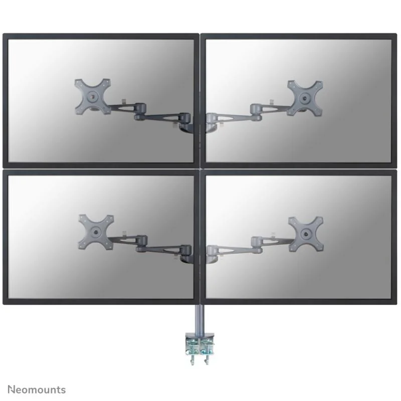 Brat monitor dublu Neomounts, compatibilitate ecran 10-27", greutate maxima suportata per ecran 6kg, VESA 75x75, 100x100 mm, Full motion, Tilt, Rotate, Swivel, negru Neomounts