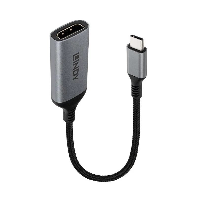 Converter Lindy USB Type C to HDMI, HDMI® 2.1 with 48Gbps, rezolutie maxima 7680x4320@60Hz and 3840x2160@240Hz, gri Lindy