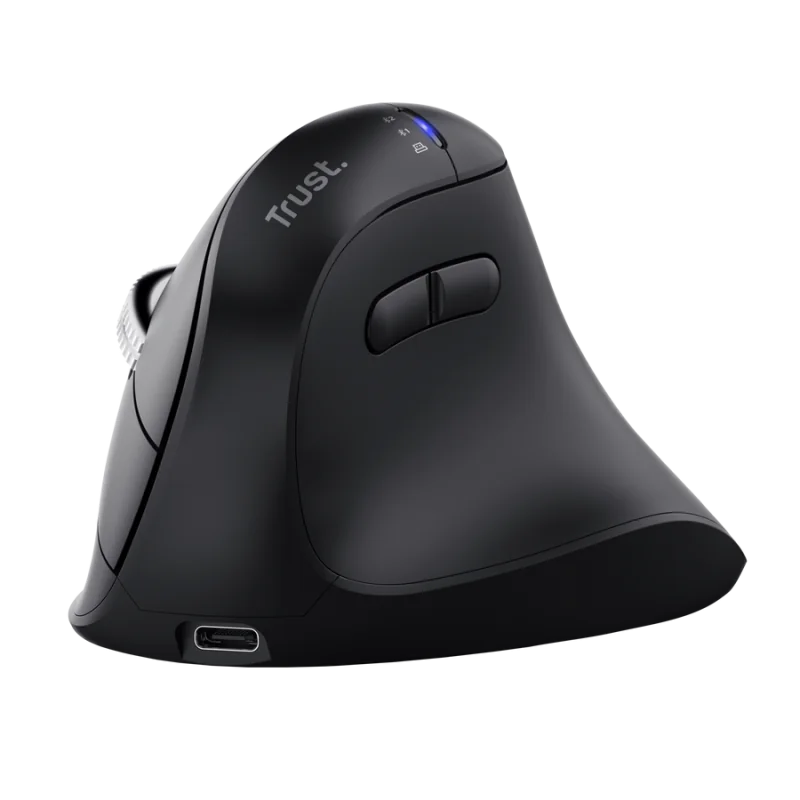 Mouse wireless ergonomic Trust Vyran, rezolutie 4800 DPI, material ABS, negru Trust