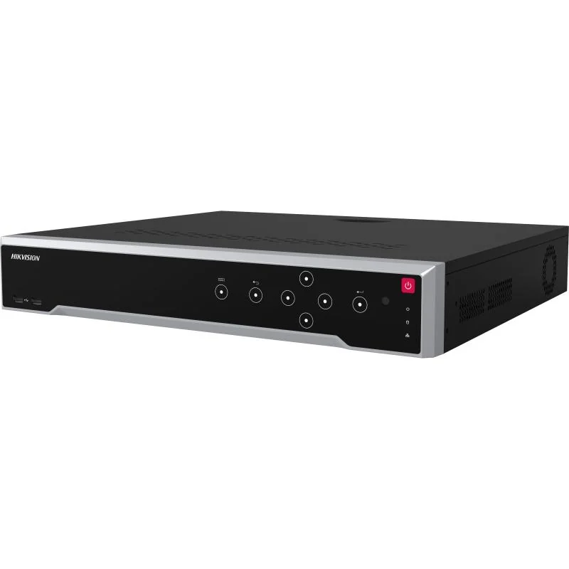 NVR Hikvision 64 canale DS-7764NI-M4, 2-ch@32 MP (30 fps)+2-ch@ 8MP（30fps）/10-ch@8 MP (30 fps)/20-ch@4 MP (30 fps)/40-ch@1080p (30 fps), iesiri: 2 x HDMI, 1xVGA, 1 eSATA interface, 4 SATA interfaces, alimenatre: 100 to 240 VAC, 50 to 60 Hz, dimensiuni: Hikvision