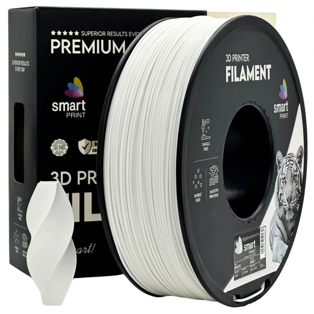 Filament 3D Smart Print, Diamentru 1.75mm, Greutate: 1KG, Culoare: Alb, Material: ABS+, Temperatura: 220-250c. Smart Print