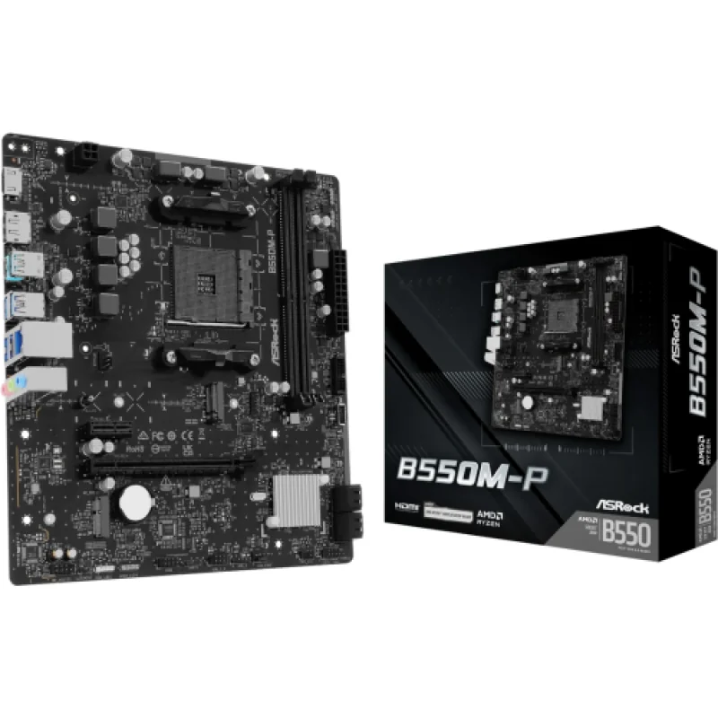 Placa de baza ASRock B550M-P, Socket AM4, DDR4, Micro-ATX Asrock
