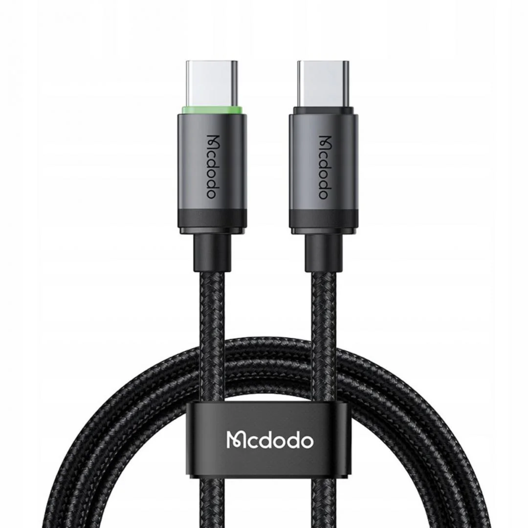 Cablu Type-C la Type-C PD60W Fast Charging, Aliaj de aluminiu, 1m, Negru Mcdodo