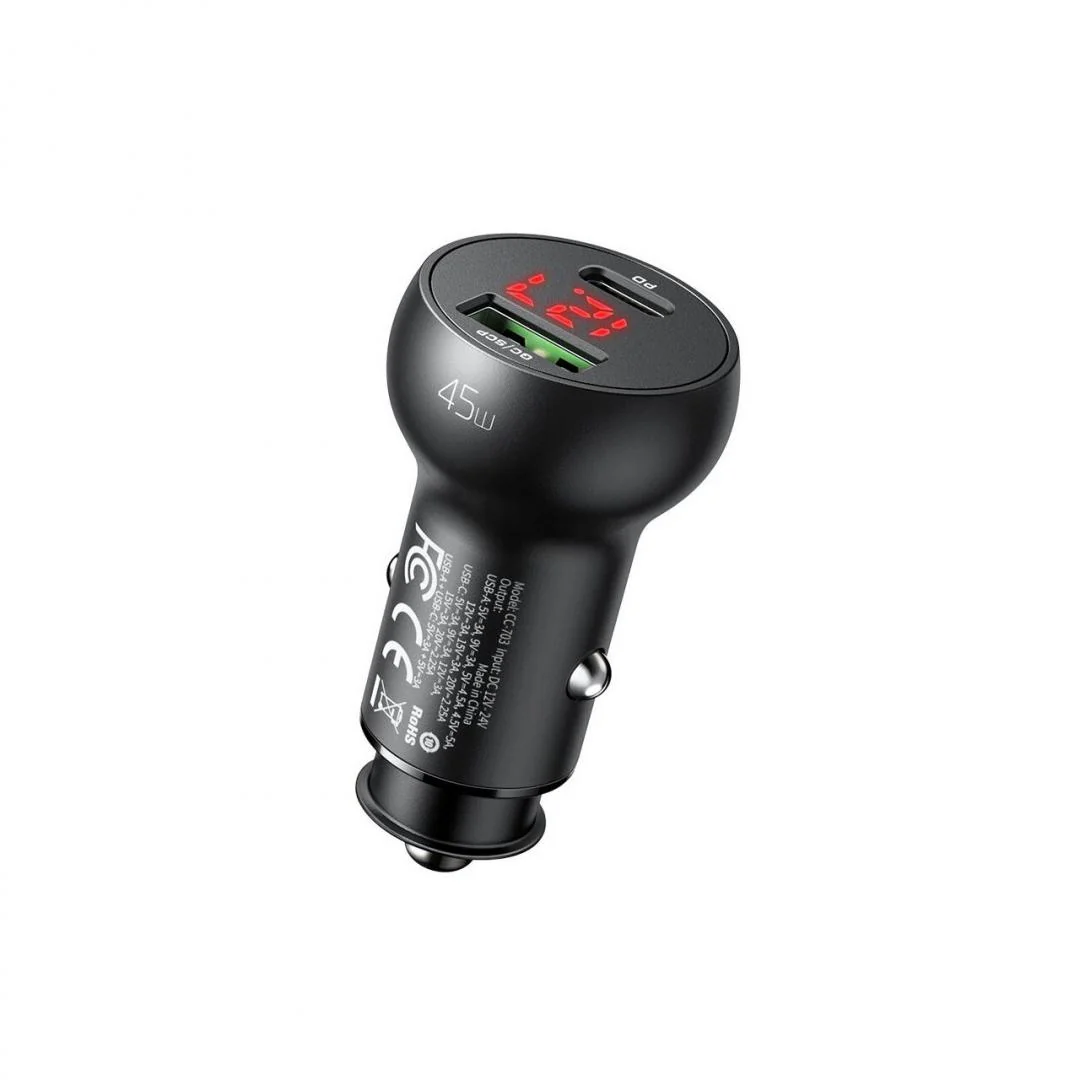 Incarcator Auto Mushrooms Series Dual Port 45W USB si Type-C Mcdodo