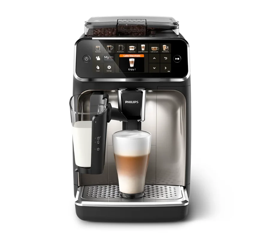 Espressor automat Philips LatteGo Seria 5400 EP5447/90, 1.8l, 1500W, 15 bar, negru/argintiu Philips