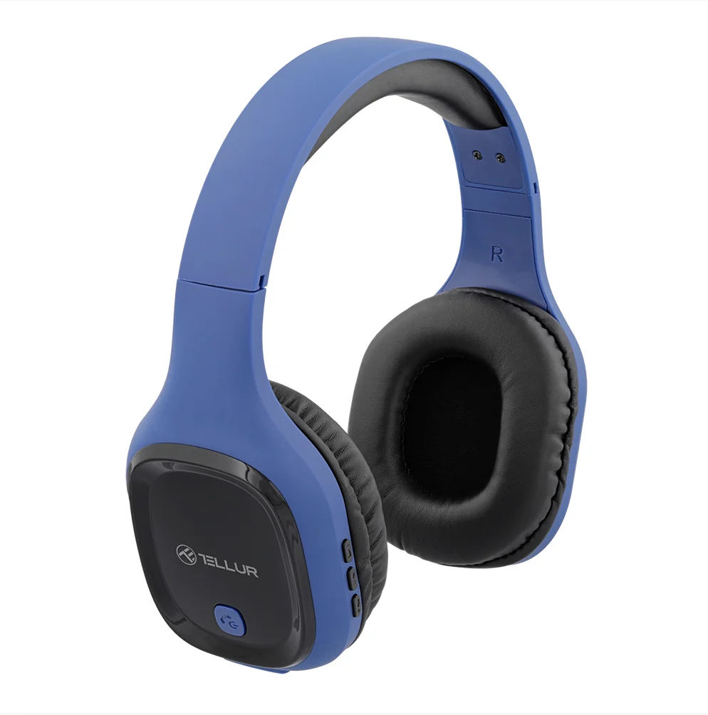 Casti Over-ear Bluetooth Tellur Pulse, Microfon, Albastru, Casti Over-ear Bluetooth Tellur Pulse