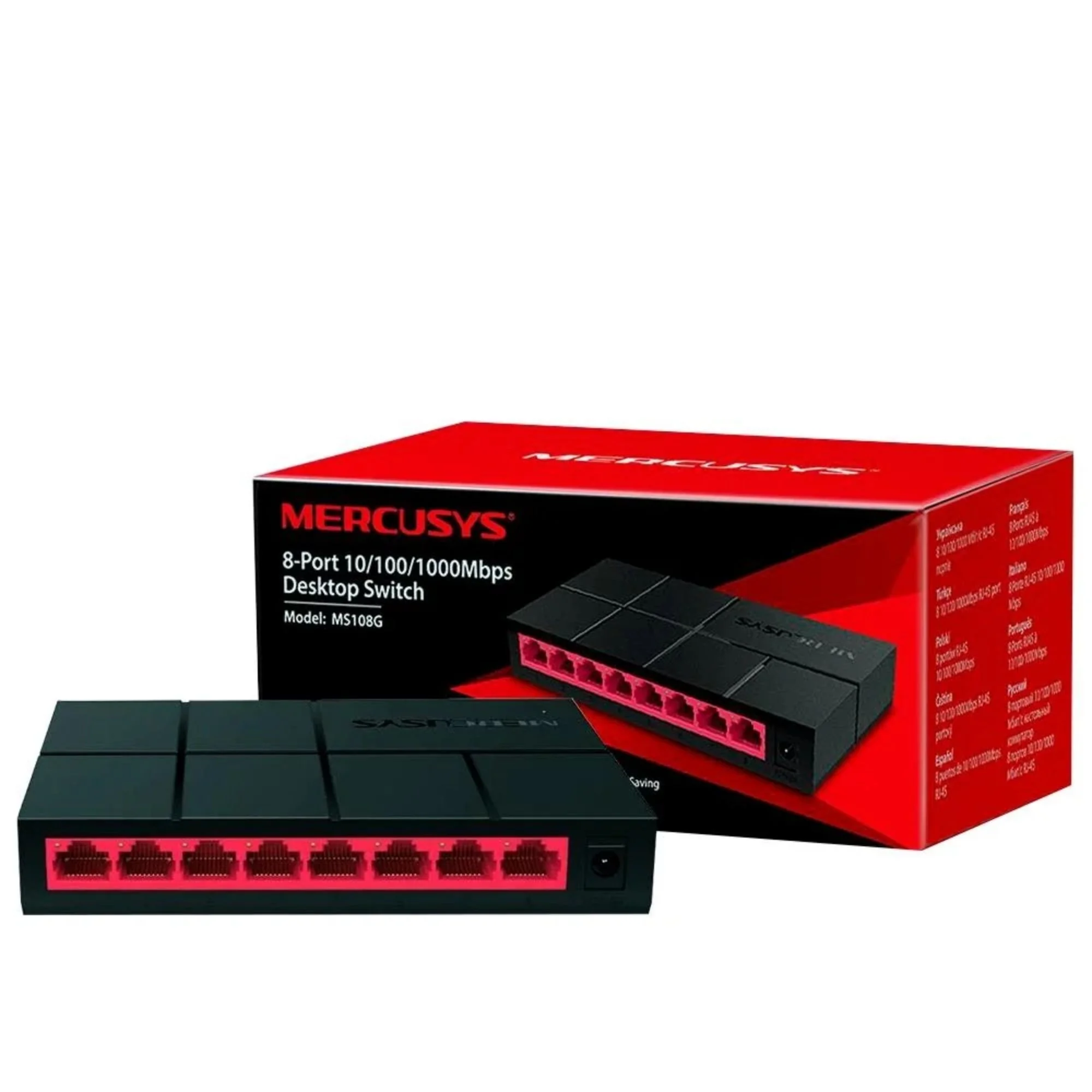 Switch Mercusys MS108, 8 porturi, 10/100 Mbps