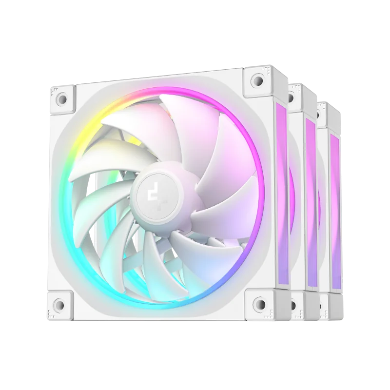 Ventilatoare DEEPCOOL FL12-3in1 120mm ALB, CFM 55, presiune 2.82 mmAq, viteza de rotatie 500-2150 RPM +/- 10%