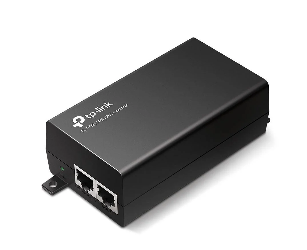 PoE+ Injector, TL-POE160S, Standarde si protocoale: IEEE802.3i, IEEE802.3u, IEEE802.3ab, IEEE802.3af, IEEE802.3at, interfata: 1 10/100/1000Mbps RJ45 data-in port, 1 10/100/1000Mbps RJ45 power+data-out port, Dimensiuni: 125 ร 59.4 ร 36.8 mm. TP-Link