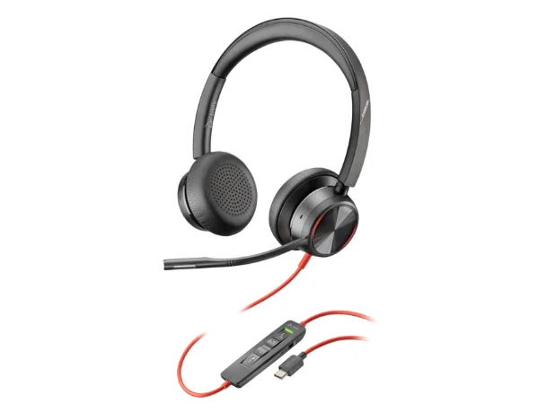 Poly Blackwire 8225 Stereo USB-C Headset +USB-C/A Adapter HP
