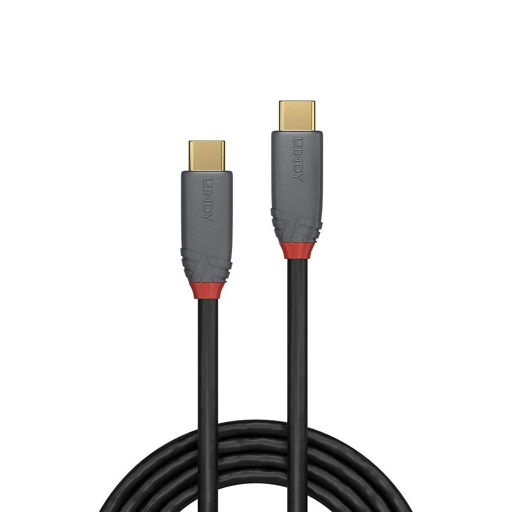 Cablu Lindy 1.5m USB 3.2 Type C to C Cable, 20Gbps, 5A, PD, Anthra Line Lindy