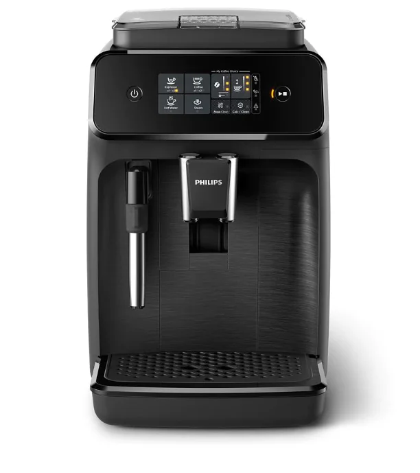 Espressor automat Philips EP2220/10, sistem de spumare a laptelui, 2 bauturi, filtru AquaClean, 15 bar, rasnita ceramica, optiune cafea macinata, Negru Philips