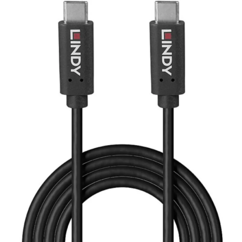 Cablu Lindy 8m USB C to C, latime de banda suportata 10Gbps, PD 5A/20V (100W), Maximum Resolution: UHD 8K 7680x4320@60Hz with DSC including 4K 4096x2160@120Hz, negru Lindy