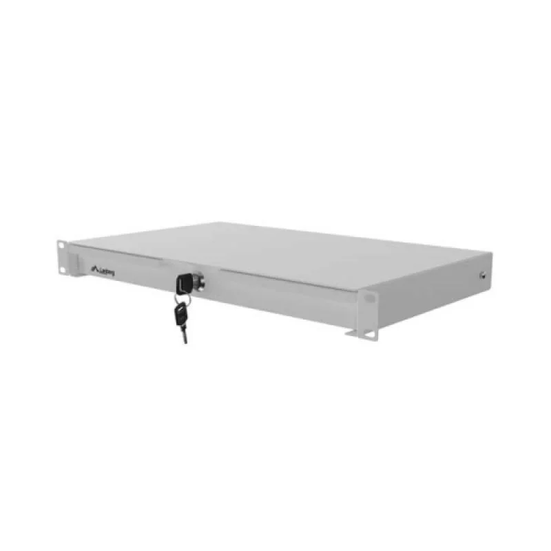 Drawer Lanberg 19", RAL color RAL9004, maximum load 30 kg, Range of adjustment 270 - 520 mm, gri Lanberg