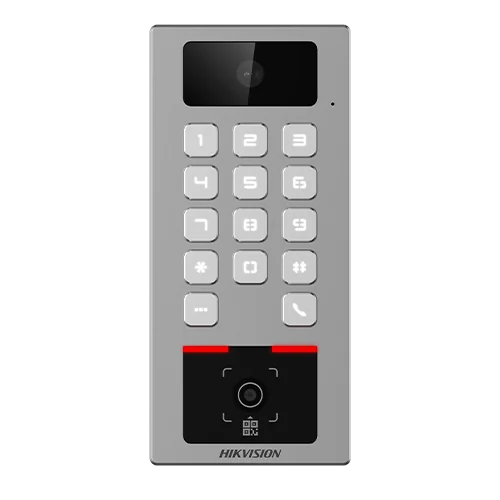 Terminal control acces si interfon, PIN, cititor card, QR, Bluetooth, Wi-Fi, Alarma, IK09 - HIKVISION DS-K1T502DBWX-CQRE1 Hikvision