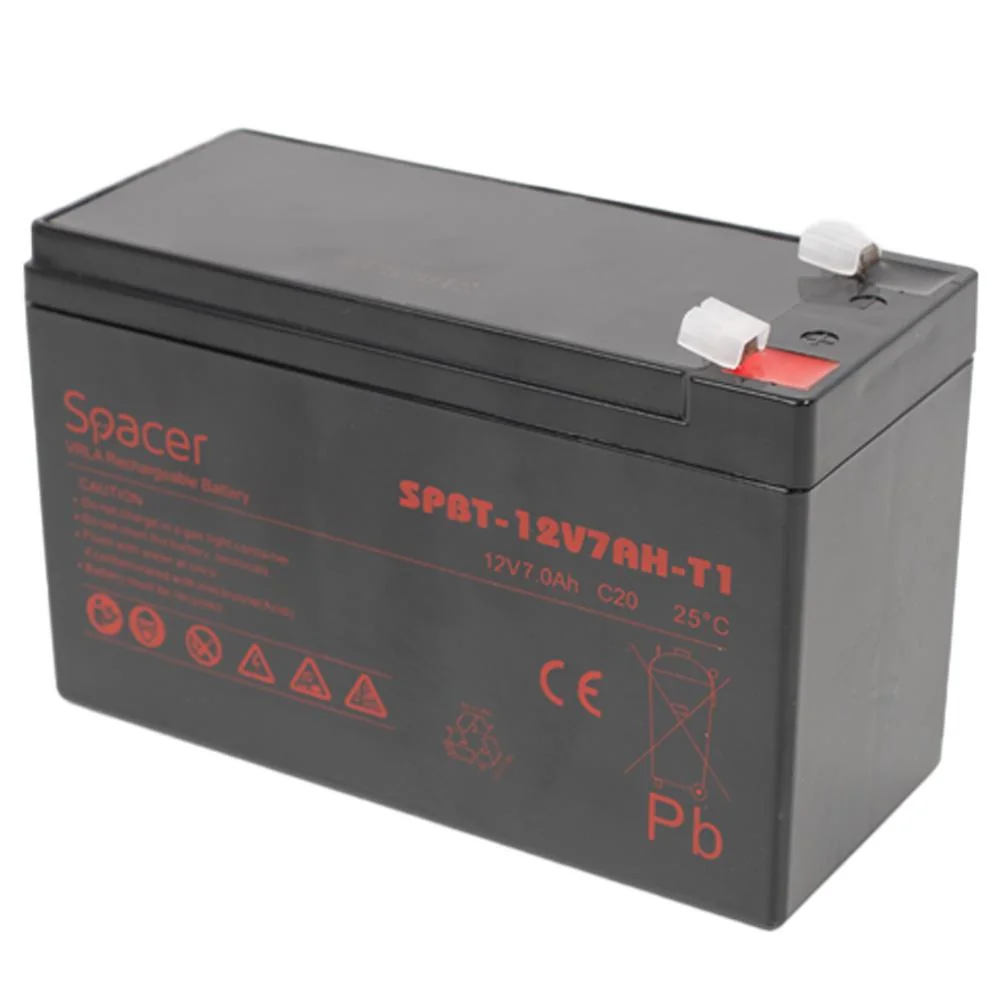 Acumulator UPS SPACER 12V/7Ah, negru Spacer