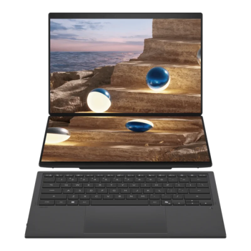 Laptop ASUS Zenbook DUO, UX8407AA-SN595X, Panel Size: 14.0-inch, Resolution: 3K (2880 x 1800) OLED 16:10 aspect ratio, Touch Panel: Touch screen, Response time: 0.2ms response time, Refresh rate: 144Hz, Brightness: 500nits, Contrast ratio: 1,000,000:1, ASUS